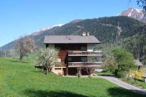 Ferienwohnung mitten in den Wiesen in idyllischer Aussichtslage und ideal für Familien - im Winter bei der Skiabfahrt am Fusse des Aleschgletschers bei Fiesch für 1 - 7 Personen (Nr. 142 - Ferienwohnung Wallis)