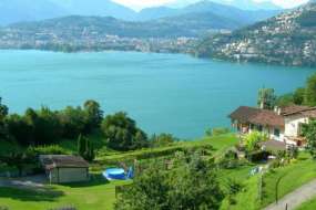 Ferienhaus nähe See mit kleinem Pool - hier haben Sie eine tolle Seesicht und schöne Badestellen am nahen Luganersee für 1 - 6 Personen (Nr. 125 - Ferienhaus Tessin)